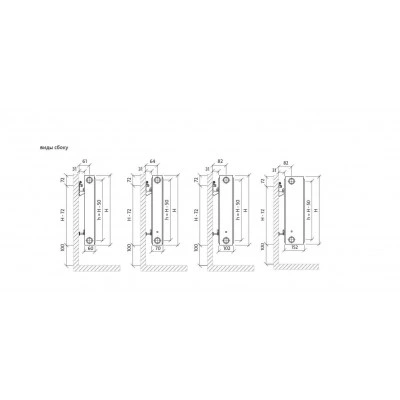 EVRA Compact С33 400x2000 стальной панельный радиатор с боковым подключением EVRA Compact С33 400x2000 стальной панельный радиатор с боковым подключением