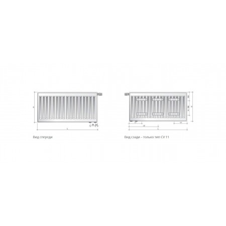 EVRA Ventil Compact CV11 400x1400 стальной панельный радиатор с нижним подключением EVRA Ventil Compact CV11 400x1400 стальной панельный радиатор с нижним подключением