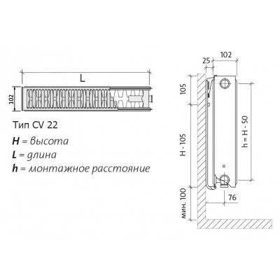 EVRA Ventil Compact CV22 400x800 стальной панельный радиатор с нижним подключением EVRA Ventil Compact CV22 400x800 стальной панельный радиатор с нижним подключением
