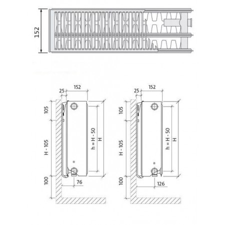 EVRA Ventil Compact CV33 200x1900 стальной панельный радиатор с нижним подключением EVRA Ventil Compact CV33 200x1900 стальной панельный радиатор с нижним подключением