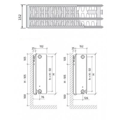 EVRA Ventil Compact CV33 200x2000 стальной панельный радиатор с нижним подключением EVRA Ventil Compact CV33 200x2000 стальной панельный радиатор с нижним подключением